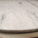 Louis XVI table with carved wood and Carrara marble.