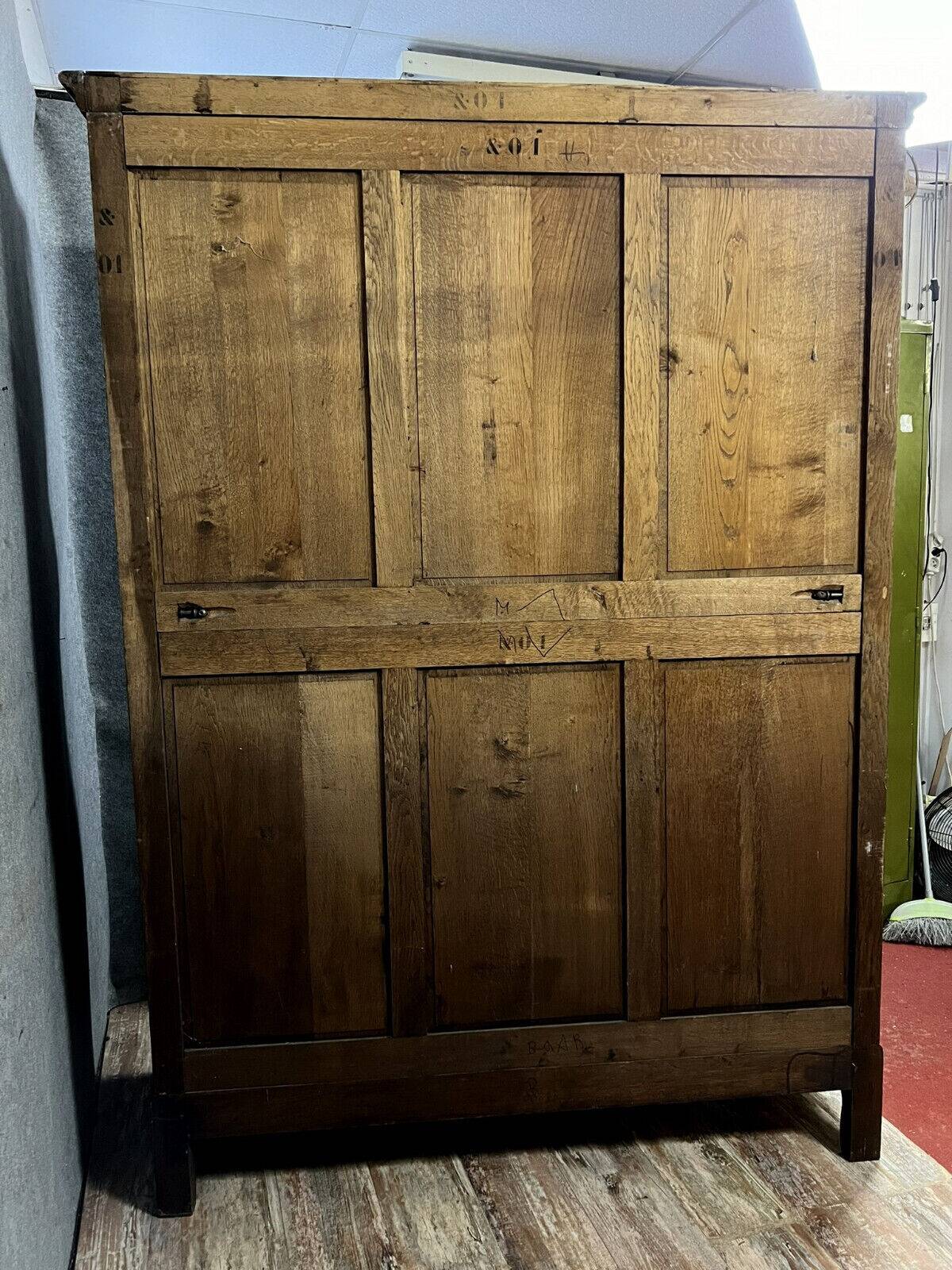 Louis xv style bookcase in solid oak circa 1900-1920