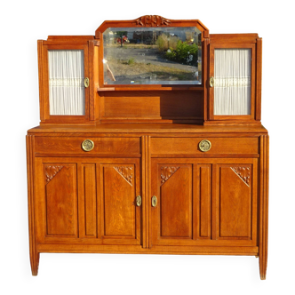 Art Deco sideboard with 2 cabinets and mirror