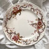 2 polychrome ironstone dinner plates "Wentworth" by Emile Bourgeois