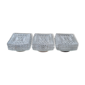 Three square ceiling lights, glass, vintage, 50s