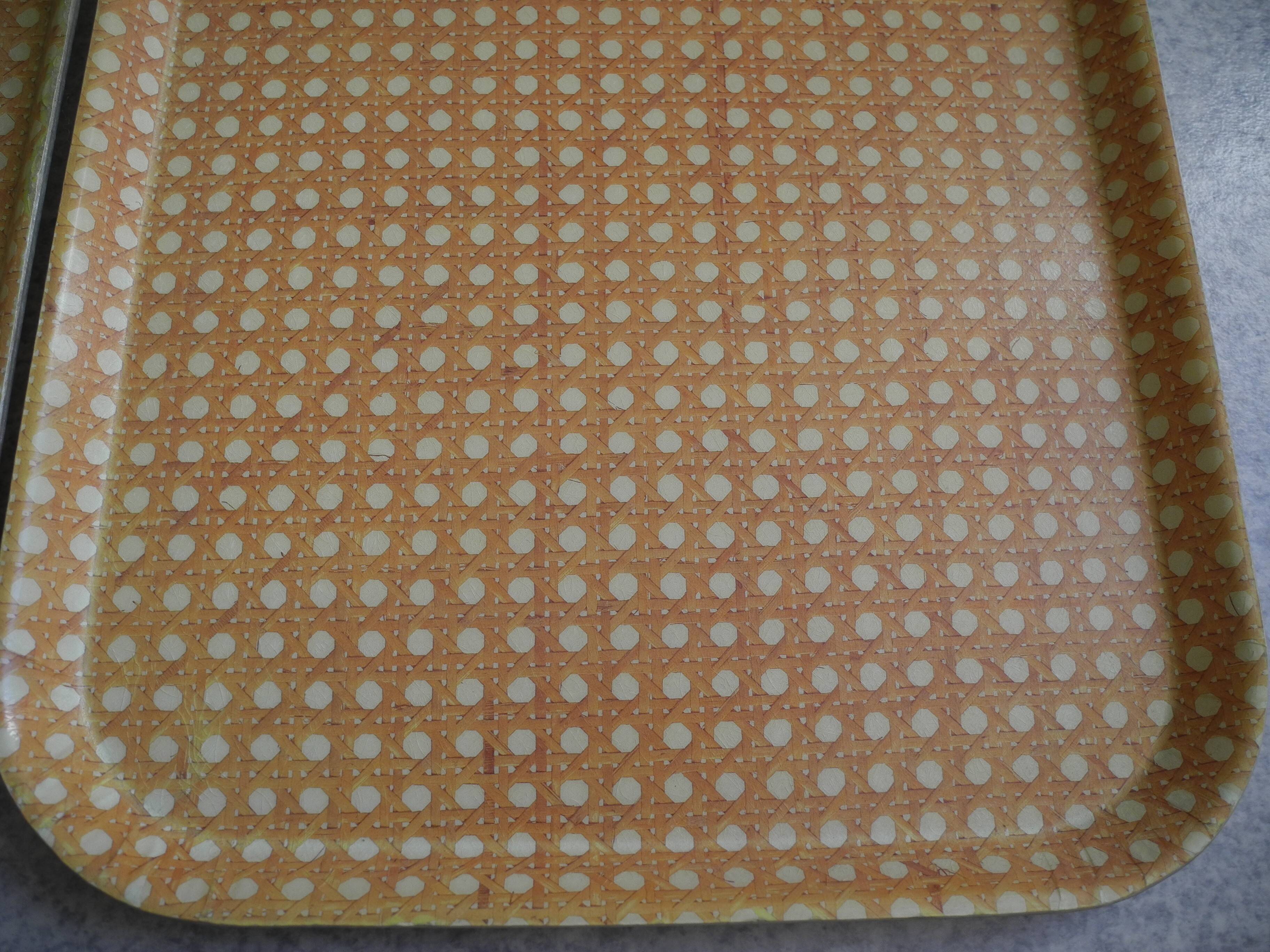 Mullerhof fiber cane trays vintage decor french fiberglass trays