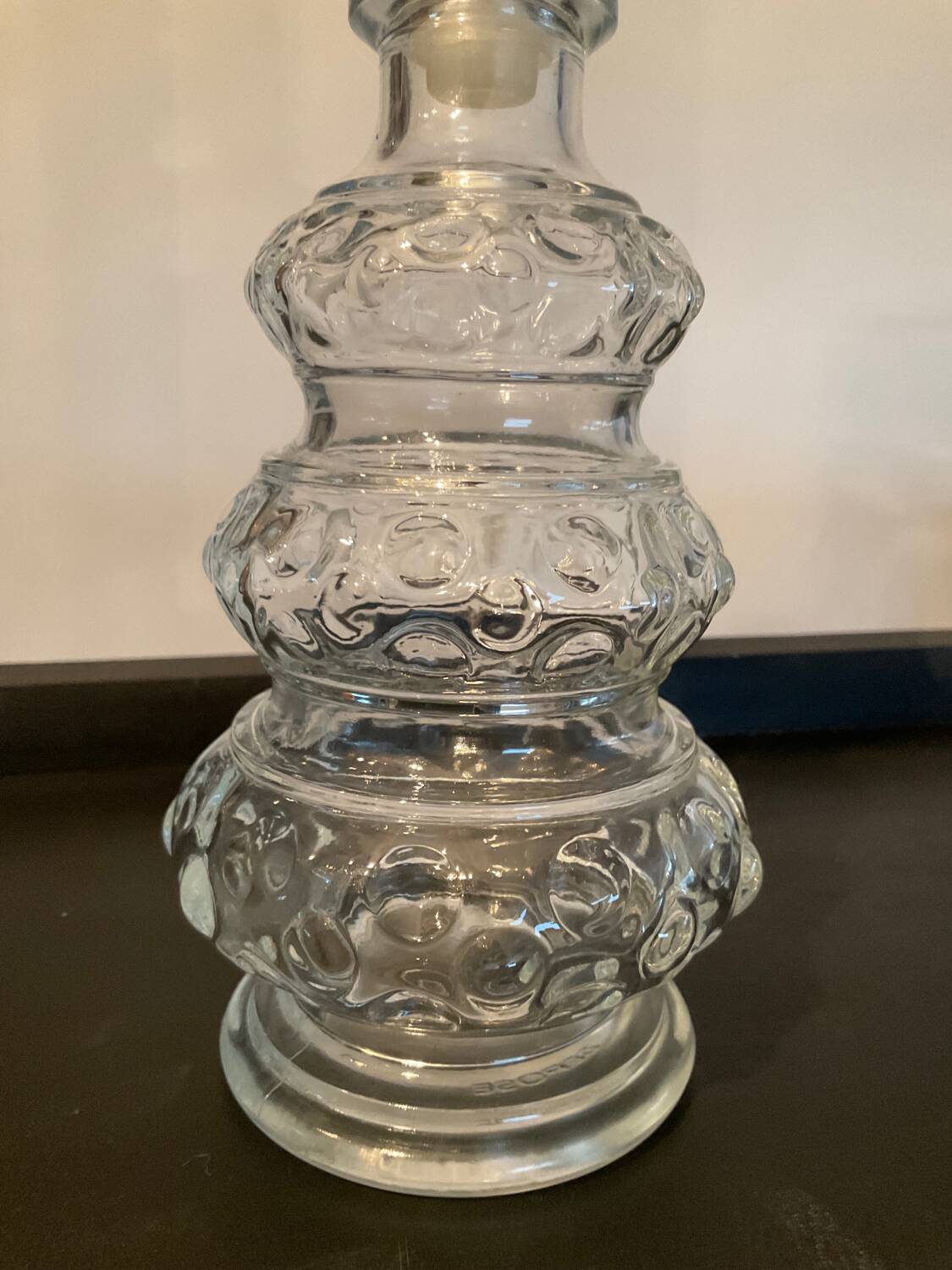 Vintage molded glass bottle France