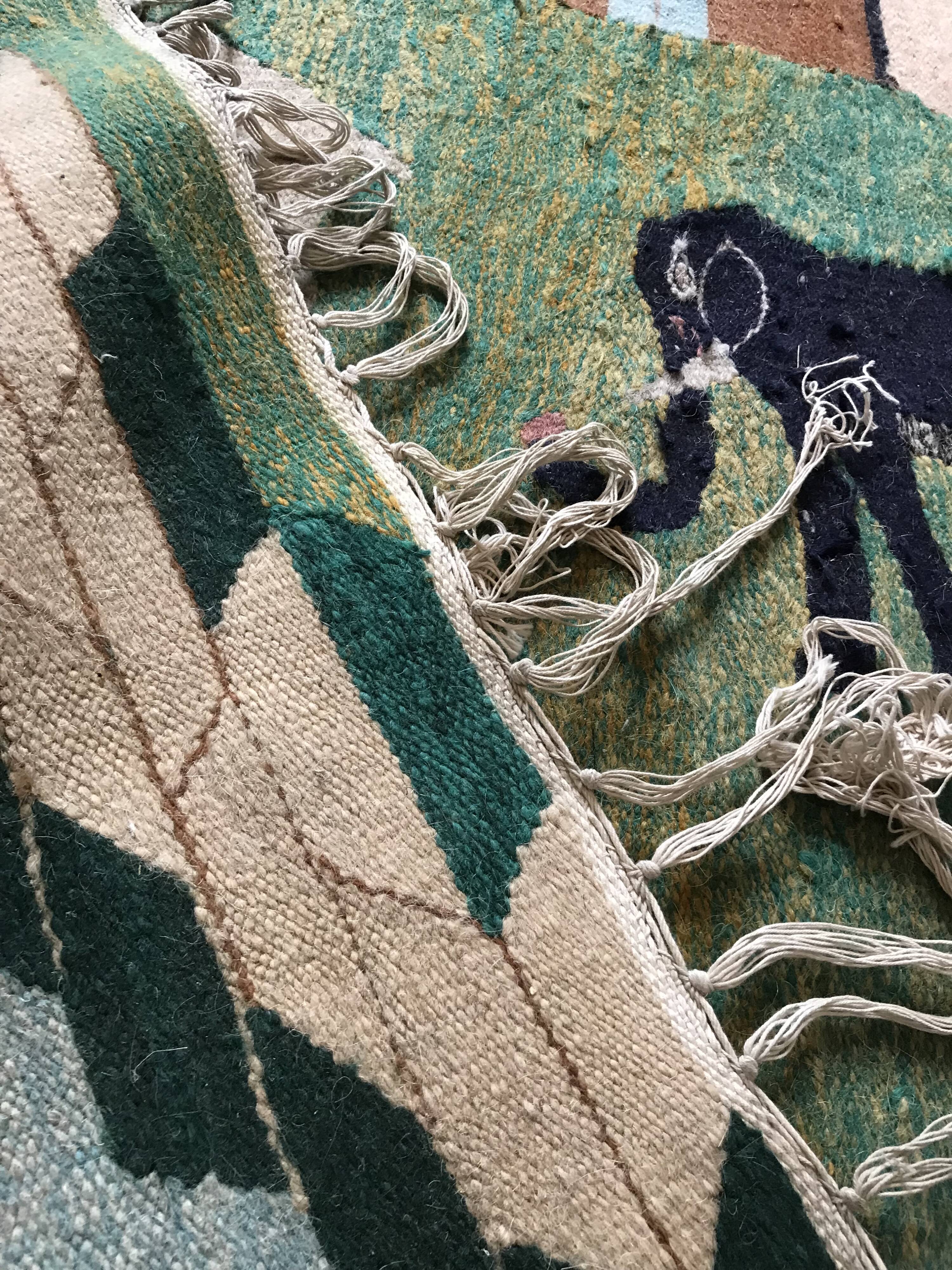 Vintage Egyptian Tapestry Ramsès Wissa Wassef circa 1960