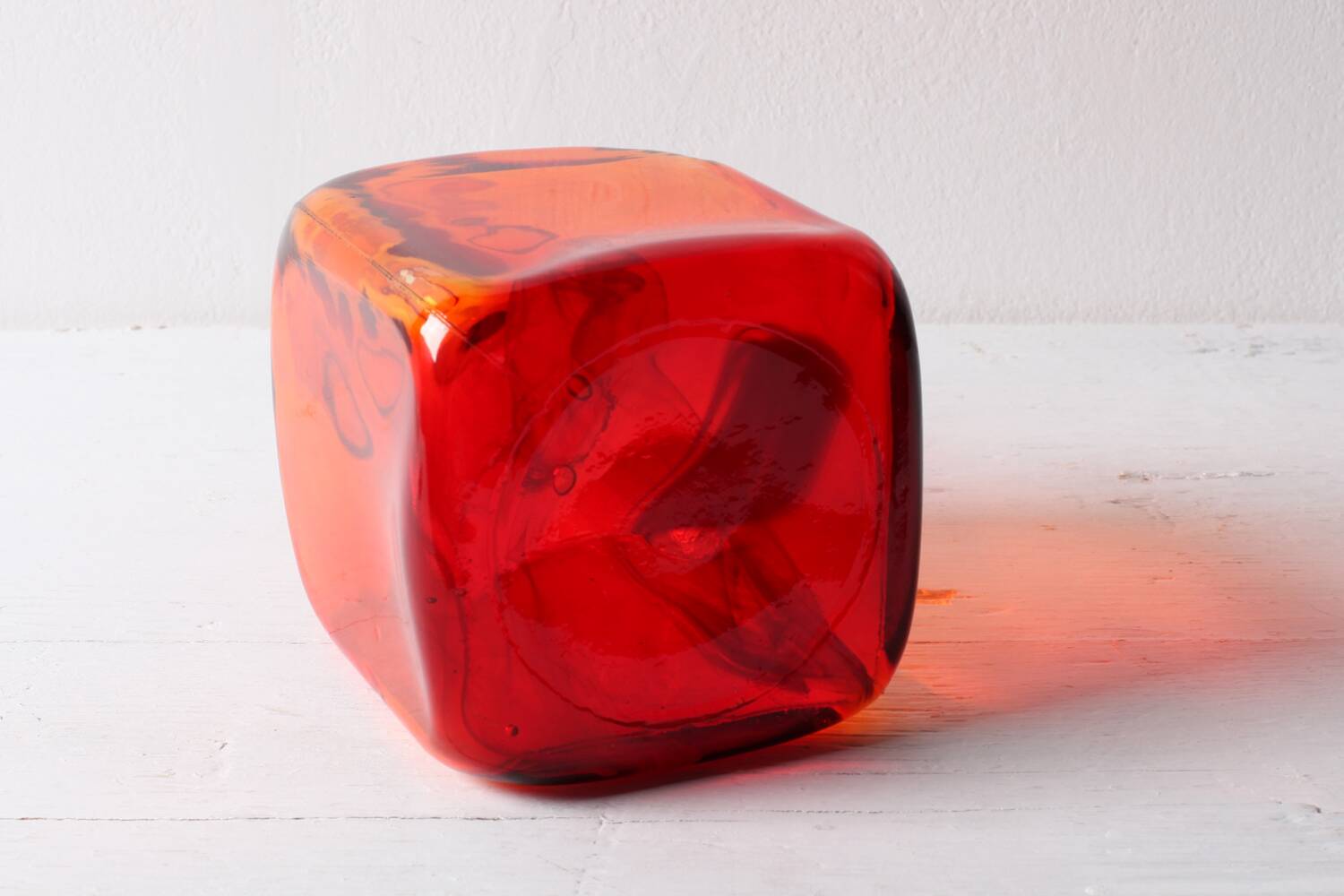 Rare Mid-century Red Glass Flack, Bottle, Decanter / Sweden / 1950s