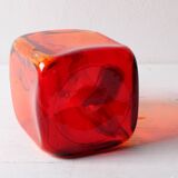 Rare Mid-century Red Glass Flack, Bottle, Decanter / Sweden / 1950s