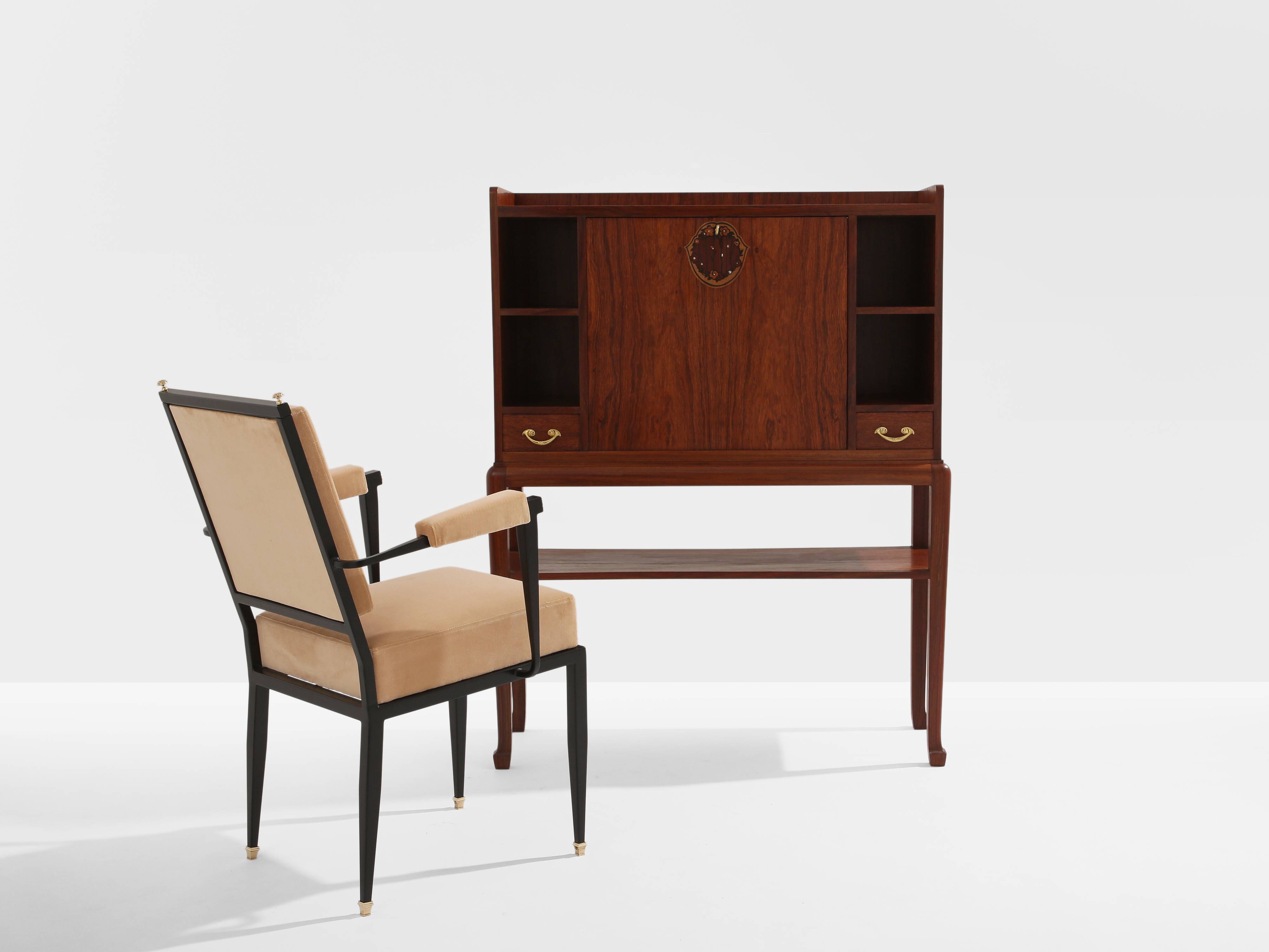 Louis Majorelle secretary cabinet in rosewood circa 1910