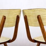 Vintage Formica and Wood Chairs from TON, 1960s, Set of 2