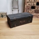Malle ancienne bois et jute
