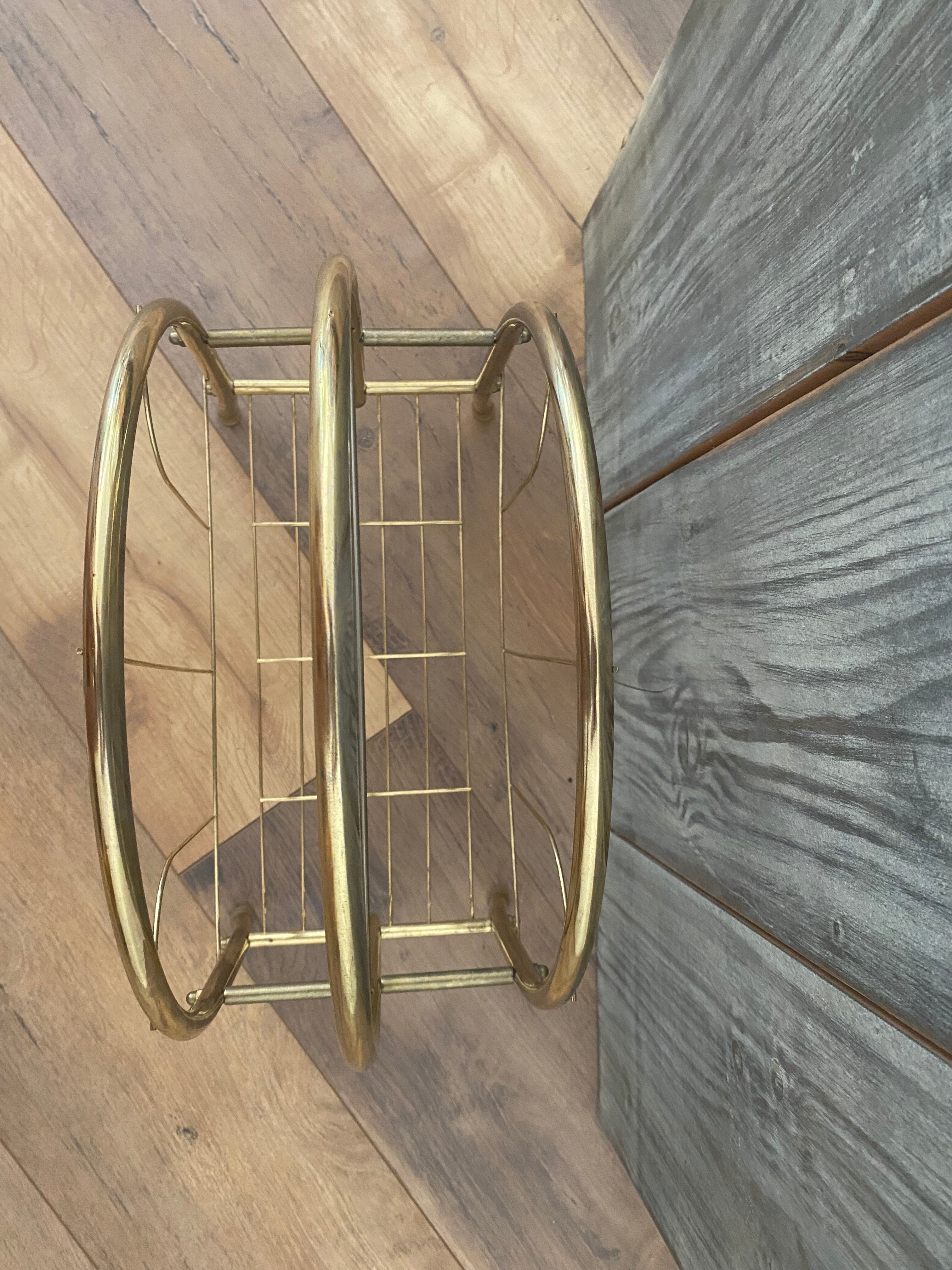 Mid-Century Brass Magazine Rack