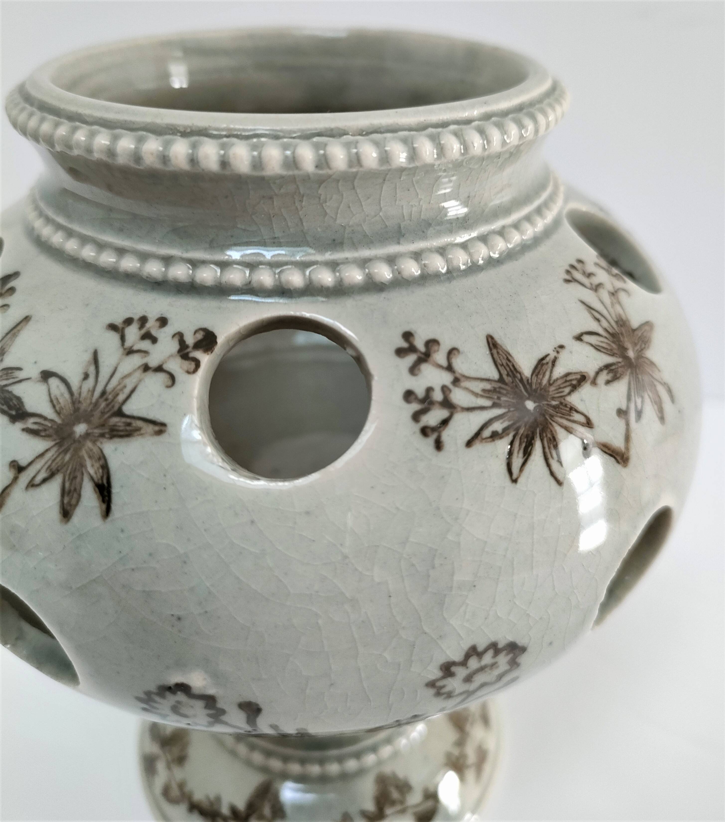 Three Saint-Uze ceramic tealight candle holders, early 20th century