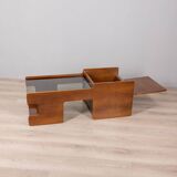 Table de bar de salon vintage en bois des années 70, design italien