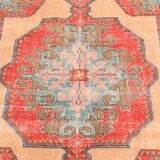 5x7 Vintage Red & Beige Vintage Oushak Small Size Area Rug, 134x218 Cm