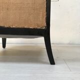 Paire de fauteuils en bois noirci