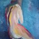 Female nude, oil on canvas, impressionist style, framed, signed J.Bénard