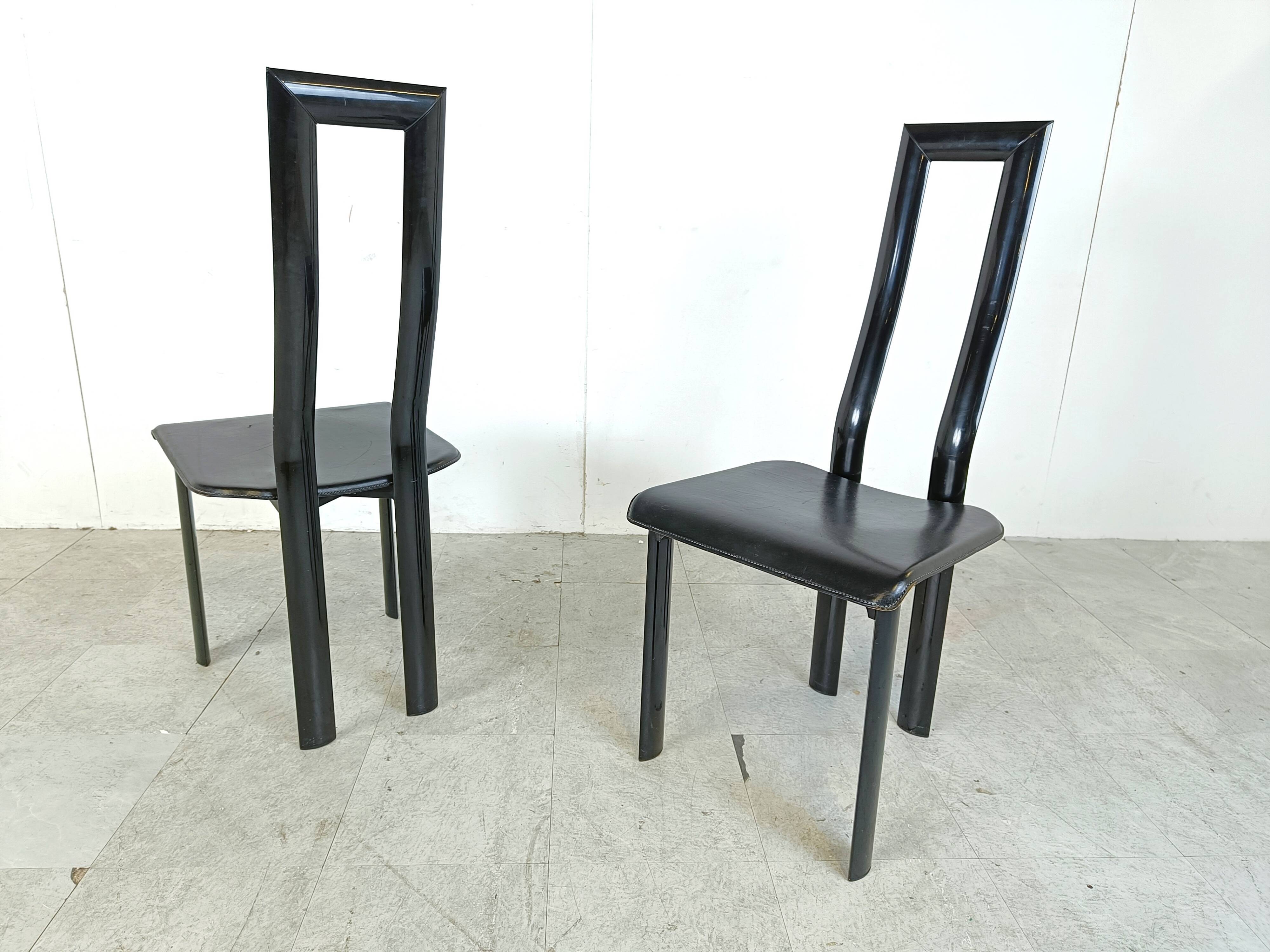 Italian Model Regia Dining Chairs by Antonello Mosca for Ycami, 1980s, Set of 6