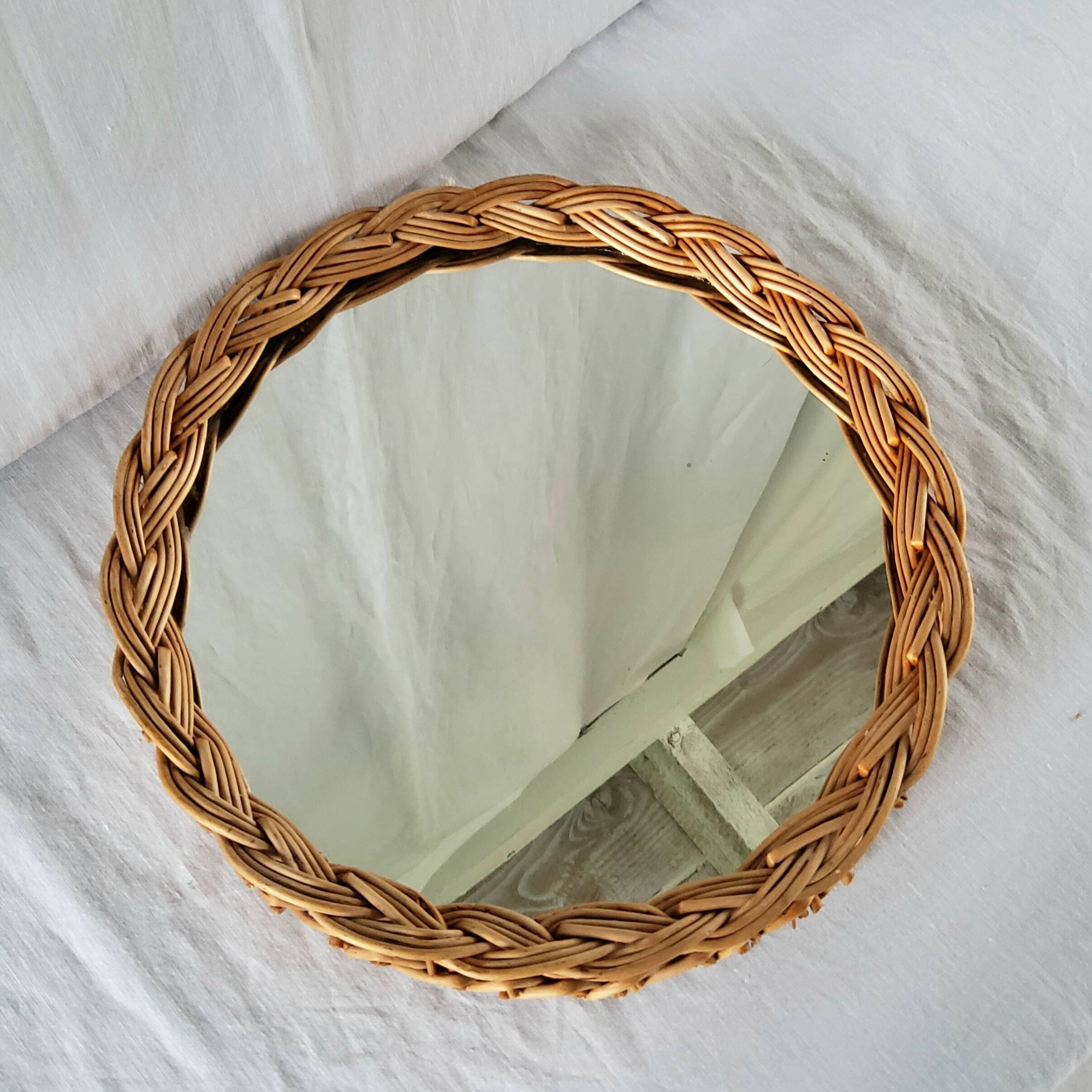 Vintage rattan mirror