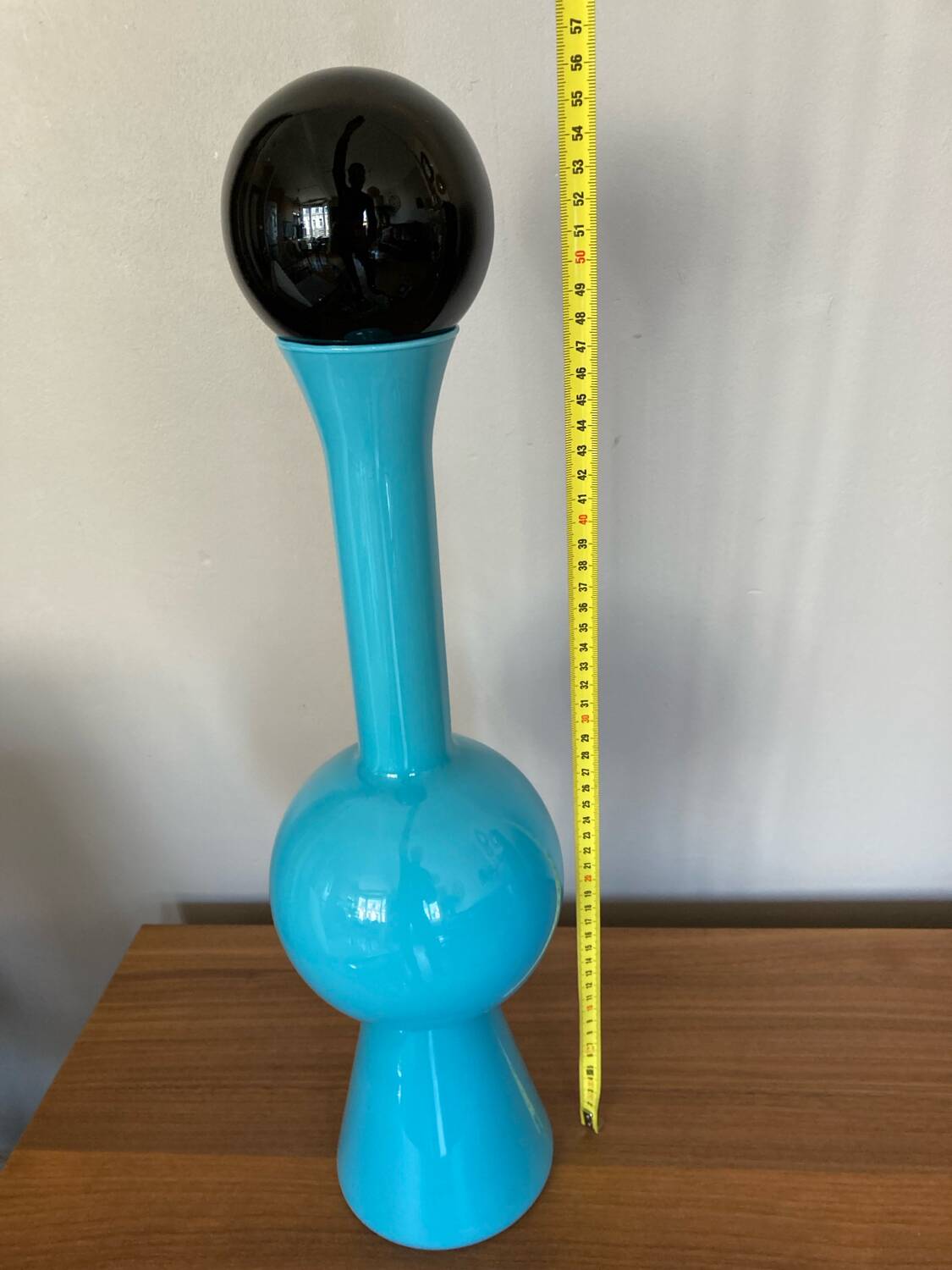 Italian blue opaline design vase