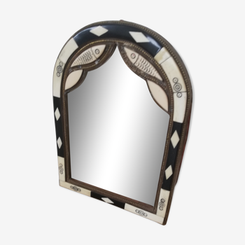 Miroir marocain en marbre et cuivre