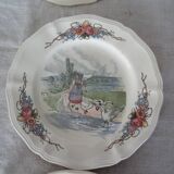 6 plates dessert H.Loux Sarreguemines Obernai