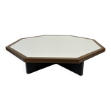 Table basse vintage design octogone années 1970 octogone wengé