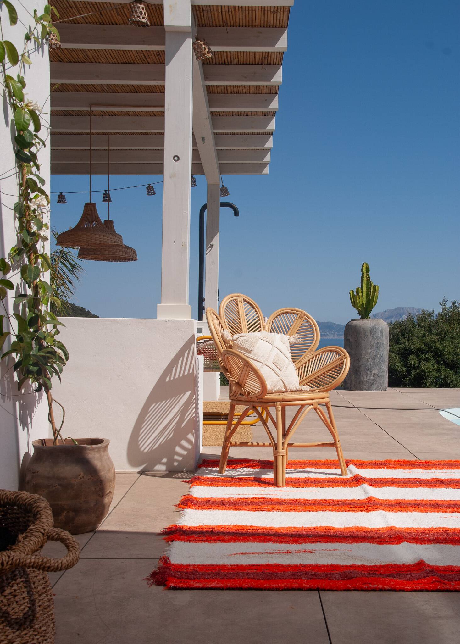 Handmade recycled cotton rug - Orange