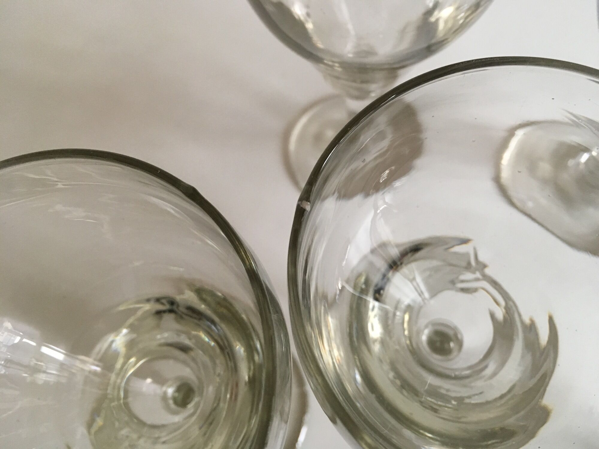 series of 6 walk glasses from bistro counter 50s