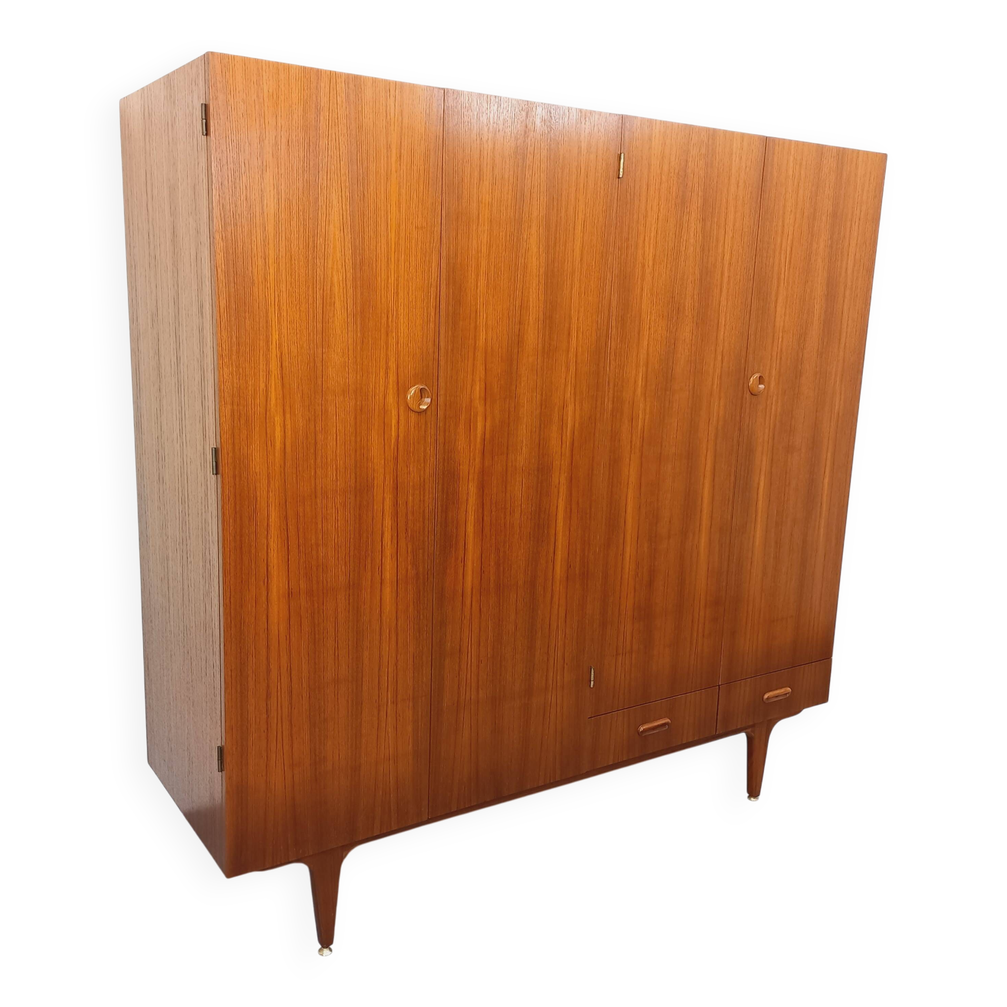 Vintage Scandinavian style teak wardrobe from the 60s