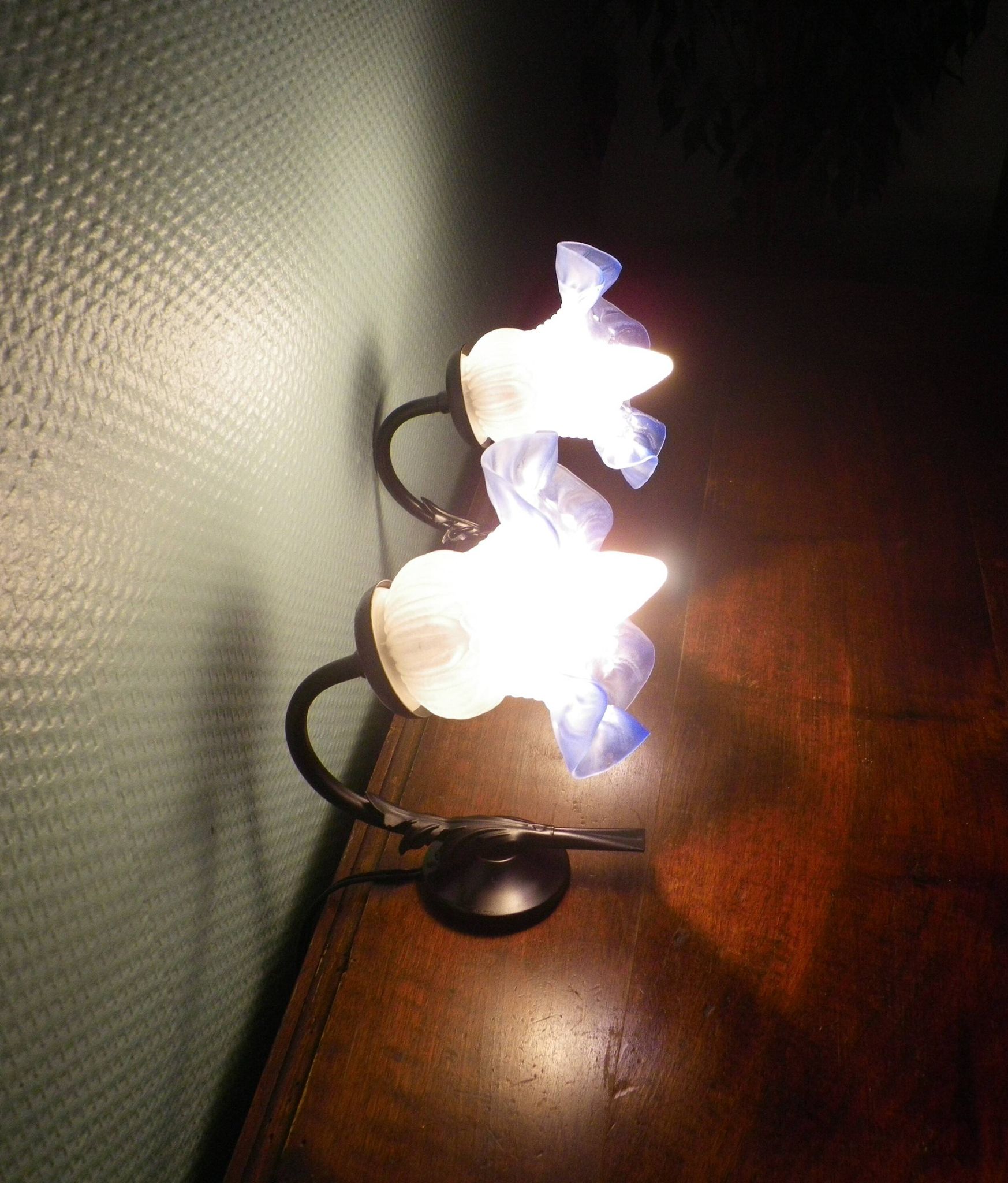 Vintage Wall Sconces with Opaline Glass, 1970s, Set of 2