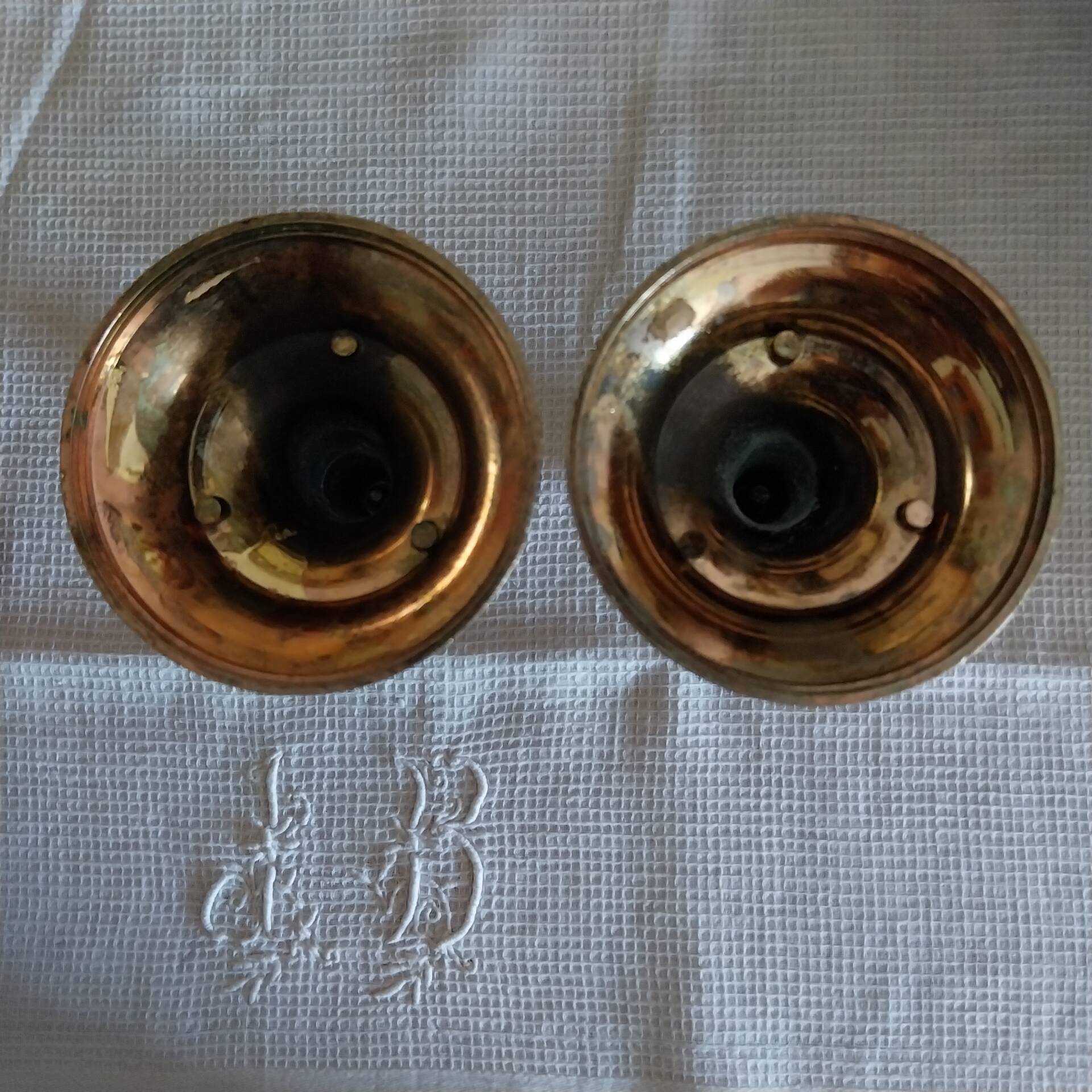 Antique brass candlesticks