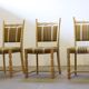 Brutalist Danish Modern Oak Dining Chairs in the style of Henning Kjærnulf