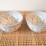 Lot of 2 grey bowls 15cm Moroccan ceramic