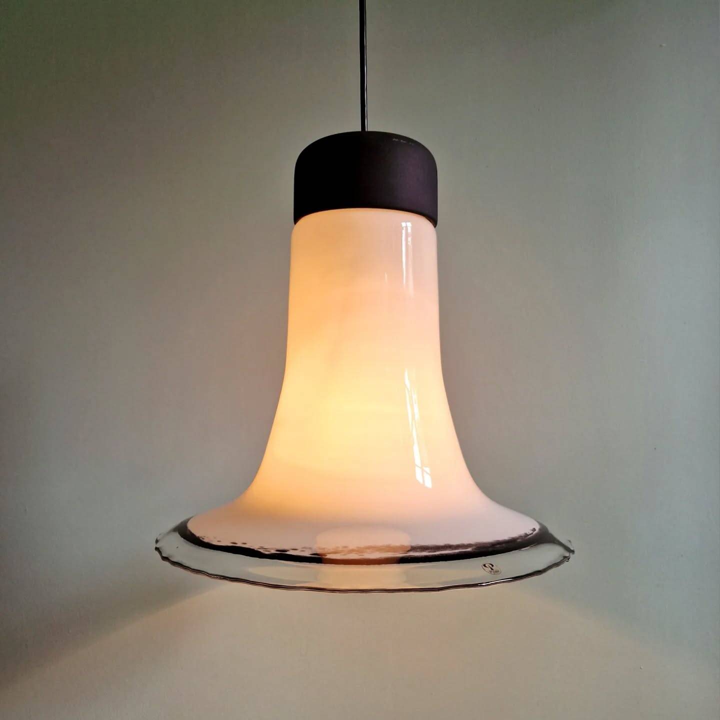 Large glass pendant light, Peill & Putzler, 1970s