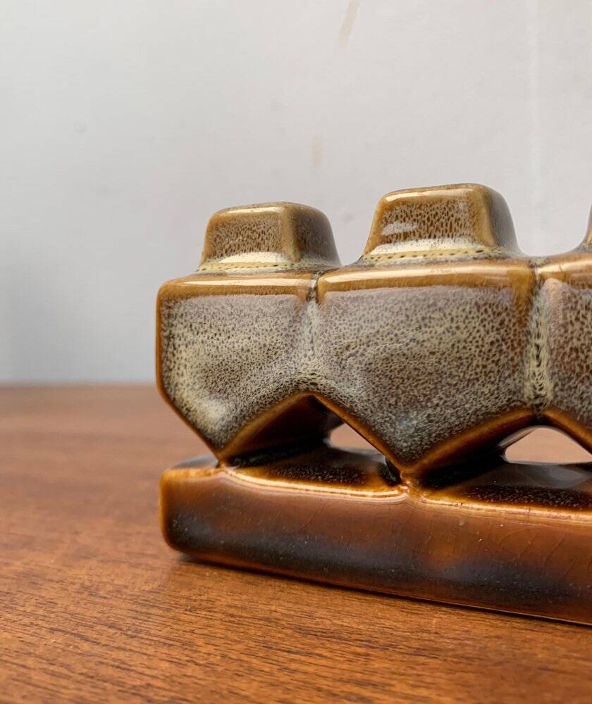 Brutalist Mid-Century Ceramic Candle Holder from German Workshop, 1960s