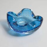 Murano blue bubble ashtray 9 x 9 cm