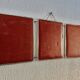 Miroir vintage 1950 triptyque barbier coiffeuse brique - 27 x 67 cm