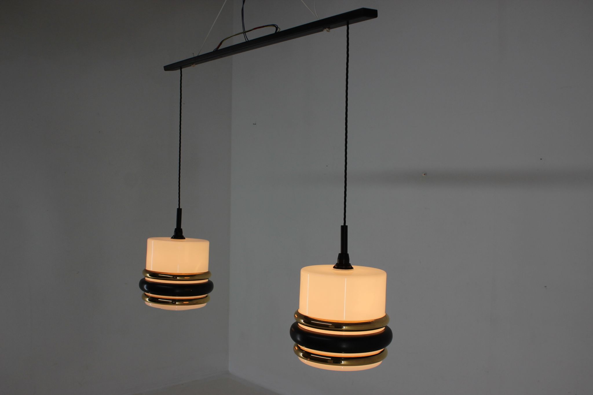 Suspension en verre des années 1970 Tchécoslovaquie