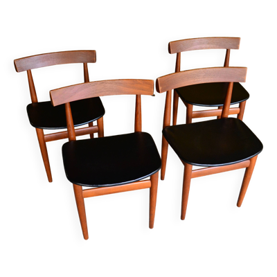 Série de 4 chaises de Hans Olsen pour Frem Rojle