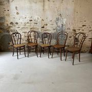 Lot de 5 chaises bistrot bois courbé cannage
