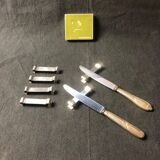 Vintage Christofle Silver Metal Knife Rests - Gallia Arabesque - Set of 6