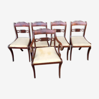 Set of 4 chairs and 1 armchair