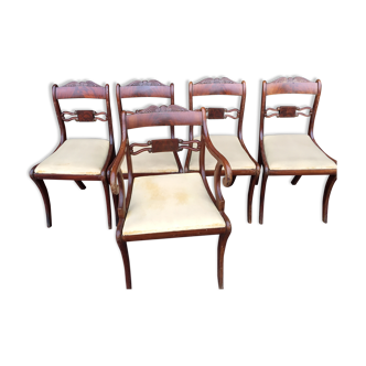 Set of 4 chairs and 1 armchair