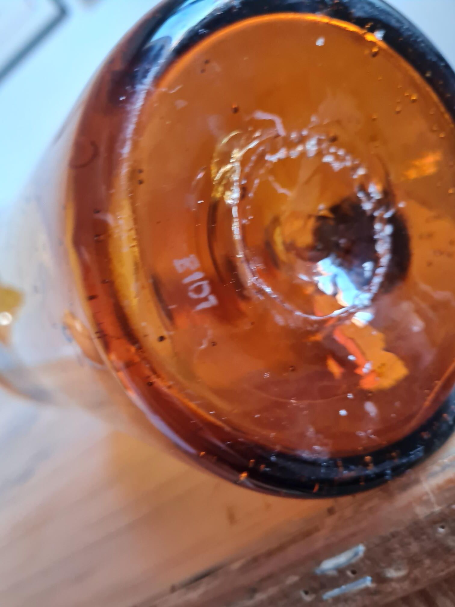 Amber glass decanter from Biot