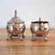 Antique Silver Plated Sugar Bowl & Creamer Set: Old Milk and Sugar Tablewar