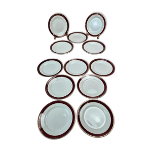 Lot de 12 assiettes à - digoin