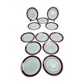 Set of 12 dessert plates Digoin Sarreguemines "ruby"