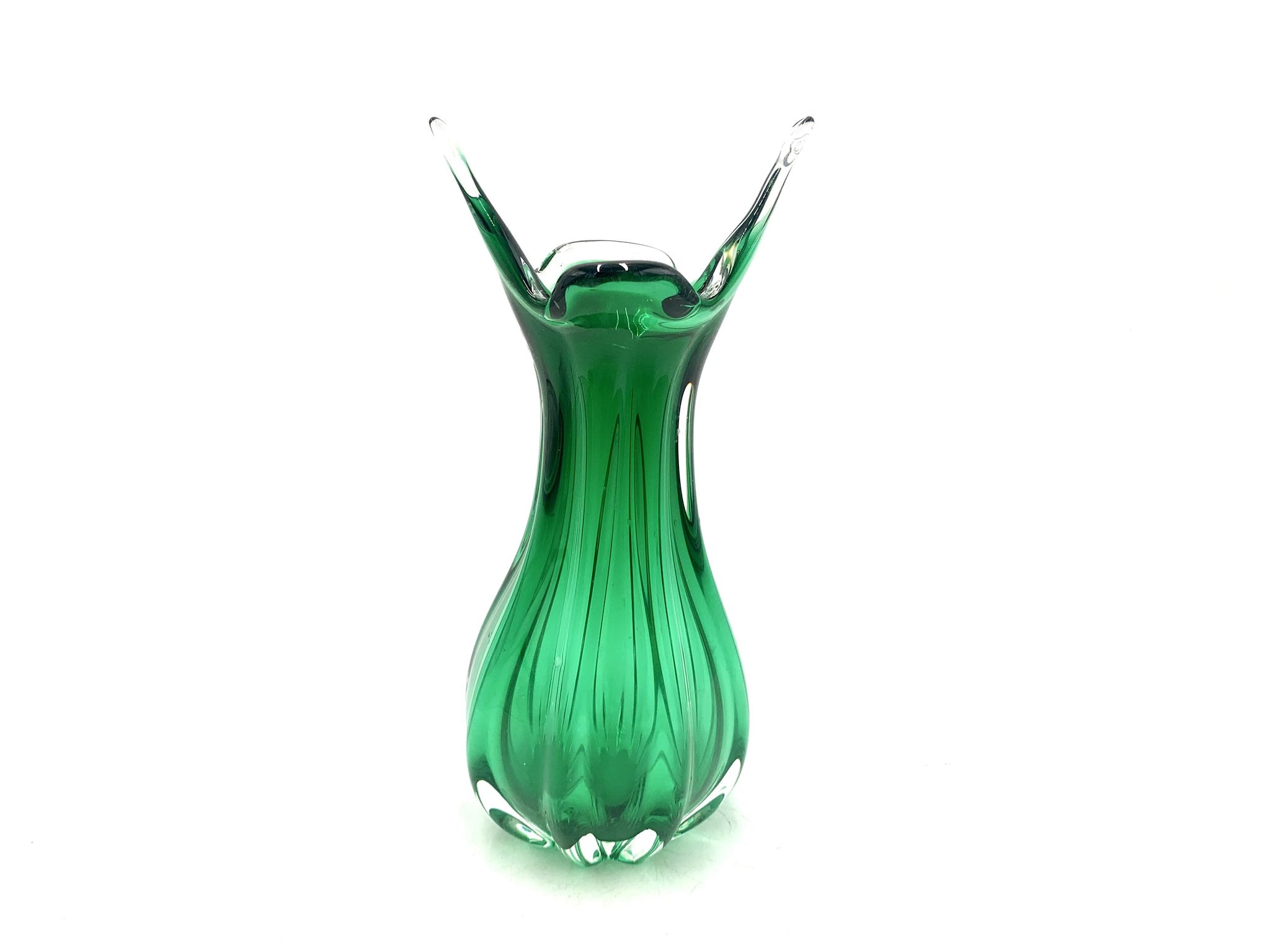 Vase vert Egermann, République tchèque, années 1970