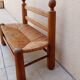 Banc vintage bois et paille esprit perriand année 50