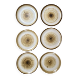 6 Longchamp plates with spiral pattern