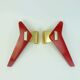 1950s streamline DOOR HANDLES push handles red bakelite and aluminum